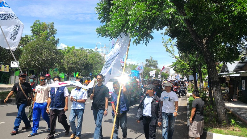 Peringatan hari buruh internasional di Banda Aceh